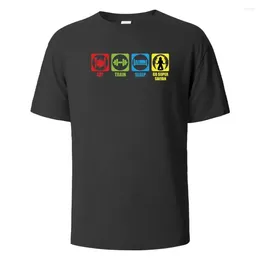 Les t-shirts pour hommes mangent le sommeil de train Go Go Imprimer des t-shirts d'été en coton pour les hommes femmes surdimension