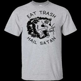 T-shirts masculins mange de la grêle poubelle satan t-shirt coton tshirt masculin t-shirt de mode d'été euro taille Q240426