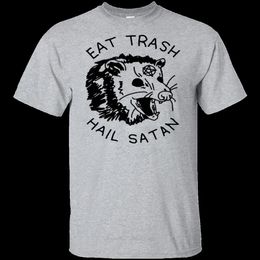 Men S t Shirts Eat Trash Hail Satan Possum T -shirt katoen t -shirt mannen zomer mode t -shirt euro maat 230503