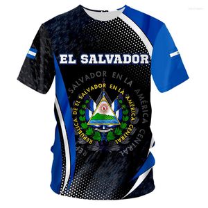 T-shirts pour hommes El Salvador Shirt DIY Custom Slv Country Flag Spanish Republic Po Clothing Oversized Blue