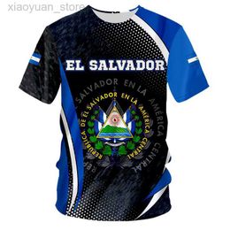 T-shirts pour hommes El Salvador T-shirt DIY Personnalisé Slv T-shirt Pays Drapeau République Espagnole El Salvador Photo Vêtements Surdimensionné Bleu Pays Drapeau M230408