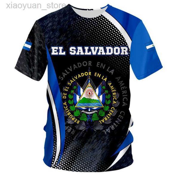 Camisetas de hombre El Salvador Camiseta DIY Custom Slv Camiseta Bandera de país República española El Salvador Foto Ropa Bandera de país azul de gran tamaño M230408