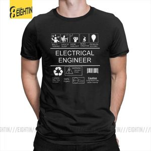 T-shirts voor heren Elektrotechnisch ingenieur klassiek grappige tees korte mouwen Humor t shirts feest mannen leuke ronde nek pure katoenen tops t-shirt plus size t240425