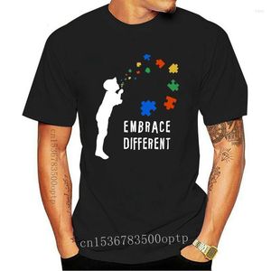 T-shirts pour hommes embrasser différentes sensibilisation à l'autisme femmes T-Shirt soutenir la cause rétro O cou hauts T-shirt