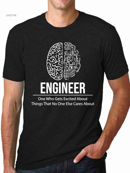 Mannen T-shirts ingenieur hersenen shirt elektrotechnisch ingenieur Grad Gift Tee grappige techniek zeggen T-shirt Geek papa shirt computer technicus Tee