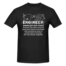 Heren T-shirts Ingenieur Humor Definitie Shirt Vintage Big Size Katoen Crewneck Aangepaste korte mouw T-shirt