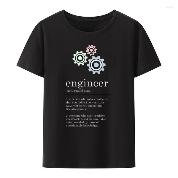 Camisetas de algodón con Logo de ingeniero para hombre