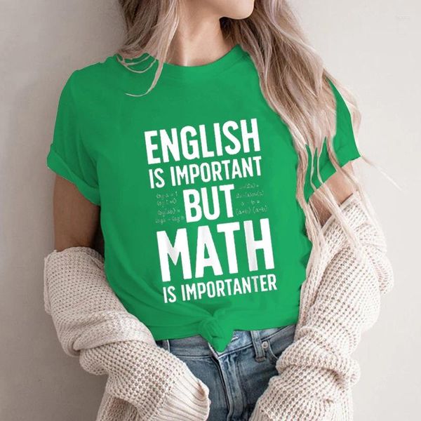 T-Shirts pour hommes, l'anglais est important, mais les mathématiques sont importantes, chemise pour enseignant, T-Shirts en coton de haute qualité, personnalisés Y2K, haut Harajuku