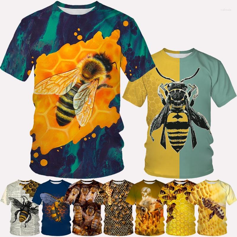 Heren T-shirts Est Bee 3D Printing T-shirt Fashion Novelty Animal Honey Shirt Unisex Harajuku Casual Korte mouw
