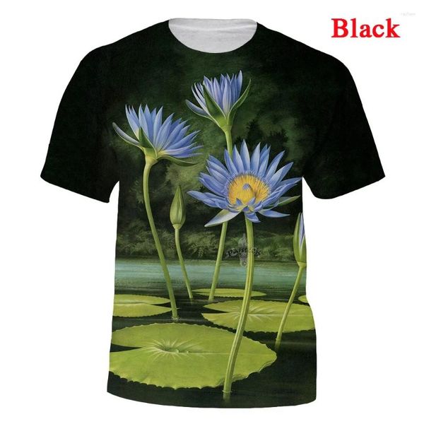 T-shirts pour hommes Est Fashion T-shirt Lotus avec motif lumineux et design novateur