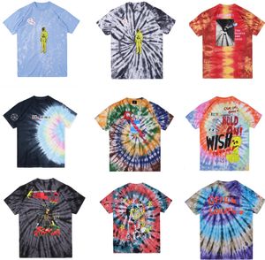 T-shirts pour hommes INS européen et américain Rap Tie Dye T-shirt à la mode Graffiti T-shirt d'été pour femmes 100% coton
