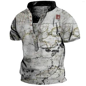 T-shirts masculins Européens et américains vintage Top Digital Printing à manches courtes Tops Vêtements Men T-shirt Camiseta Hombre 2023