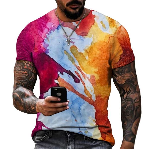 T-shirts pour hommes style graffiti européen à manches courtes col rond t-shirt mode casual marque vêtements bonne qualité grande taille S-5XL