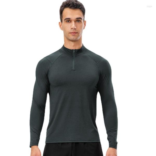 Camisetas para hombre, camiseta de entrenamiento adelgazante para correr de secado rápido de manga larga para hombre de talla europea