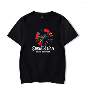 T-shirts homme Eurovision T-shirt coton col rond concours de chanson 2023 manches courtes femmes hommes T-shirt confortable