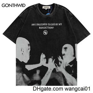T-shirts pour hommes Sacs de soirée Hommes Punk T-shirt Streetwear Hip Hop Vintage Rétro Imprimé graphique T-shirt gothique 2022 Harajuku Casual Coton T-shirt à manches courtes 4113