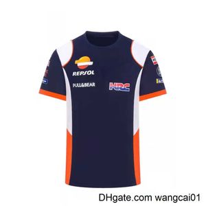 Camisetas para hombres Bolsos de noche Moto para Honda HRC Repsol Racing Team Camiseta Paseo en motocicleta Blanco / Azul Verano Hombres Secado rápido Transpirable No se desvanecen 4113