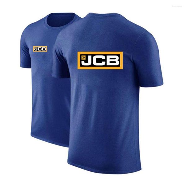Camisetas para hombres Excavator JCB 2023 Summer impresión transpirable Color sólido Impresión Mangas cortas Ciénata