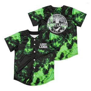 T-shirts pour hommes EXCISION Lost Lands Baseball Jersey Tops Tie Dye Col V Manches courtes Tee Hommes Femmes Streetwear Hip Hop Vêtements