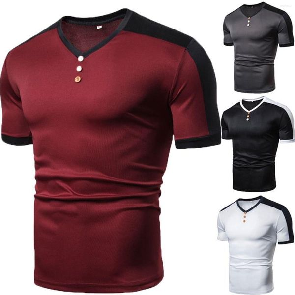 T-shirts pour hommes manches extra longues surdimensionnées couleur unie patchwork sport décontracté slim ajustement hommes pack moyen pour