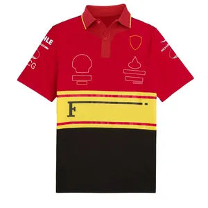 T-shirts masculins F1 2023 T-shirt Red T-shirt Formule 1 Sports de course Polo T-shirt Mens Mens T-shirts de mode décontractée Summer