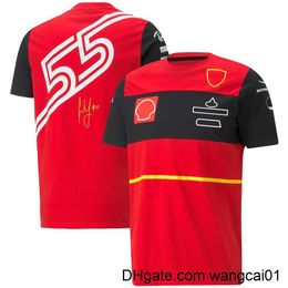 T-shirts pour hommes F1 Formule 1 Combinaison de course 2022 Rouge Édition spéciale Costume d'équipe Short-seved Top à séchage rapide Sports décontractés 0406H23