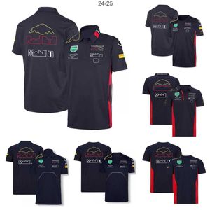 T-shirts pour hommes F1 Racing Modèle Vêtements Marée Marque Team Perez Cardigan Polo Chemise Polyester Séchage rapide Moto Riding Costume avec le SA