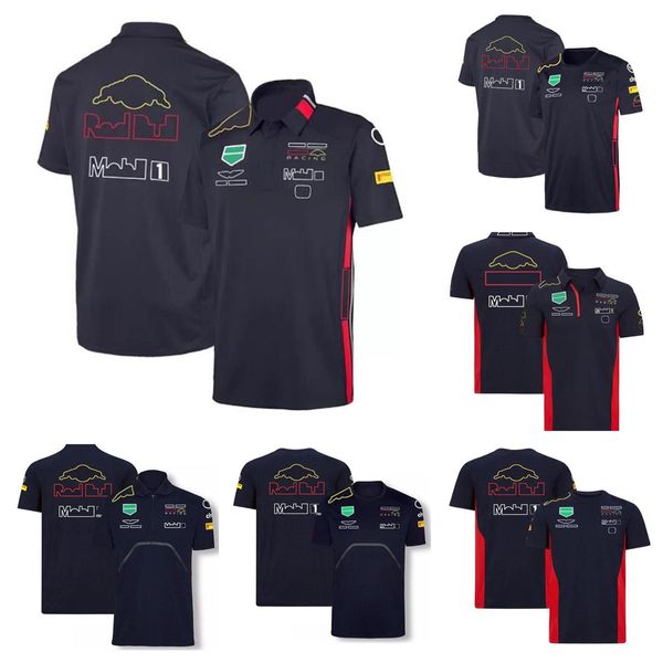 Camisetas de hombre F1 Racing Model Clothing Tide Brand Team Perez Cardigan Polo Shirt Poliéster Traje de motociclista de secado rápido con el Sa