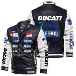 Camisetas para hombres F1 Traje de carreras Chaqueta de cuero Traje de ciclismo Chaqueta de motocicleta para hombre aplicable al equipo Ducati 7O4J