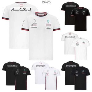 T-shirts pour hommes T-shirt F1 Formule 1 Costume de course T-shirts Équipe d'été à manches courtes Polyester Tops à séchage rapide Chemises Le même style Vêtements de travail de voiture personnalisés