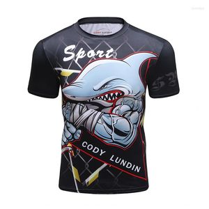 T-shirts pour hommes Prix d'usine Haute qualité Chemise de sport imprimée numérique Hommes Casual Gym Rash Guard