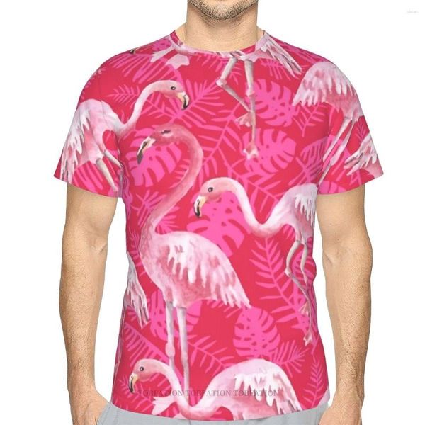 Hommes t-shirts fantaisie flamants roses 3D imprimé chemise pour homme unisexe Polyester lâche Fitness hauts Hip Hop plage hommes t-shirts