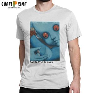 T-shirts masculins T-shirts Planet fantastiques Men La Planete Sauvage Space Casual 100% coton T-shirt Crewneck Slve T-shirt T240425