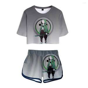 Heren t shirts mode 3d dreamwastaken grijs pak zomer meisje navel t-shirt shorts korte mouwen dameskleding korte mouwen