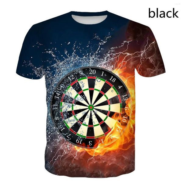 Camisetas para Hombre Moda 3D Camisa Impresa Hombres Camiseta Dardos Lanzar Juego Camiseta Gráfica Divertida Verano Manga Corta Tops