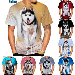 Camisetas de hombre Moda 3D Camiseta Animal Husky siberiano Personalidad divertida Verano creativo O-cuello