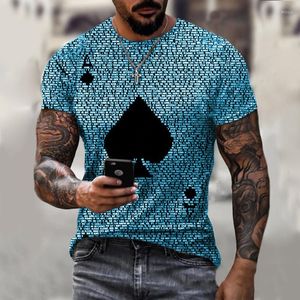 T-shirts pour hommes Fashion Ace Of Spades T-shirt Men Color Impression à manches courtes T-shirts sportifs décontractés surdimensionnés 7 couleurs Arrivée