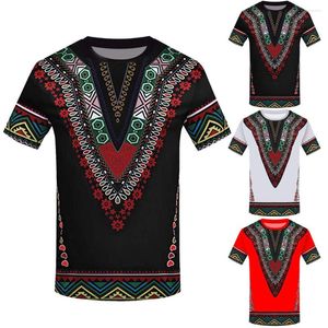 Camisetas para hombre, camisa con estampado africano a la moda, blusa informal de manga corta, estampado 2023 para hombre de talla grande