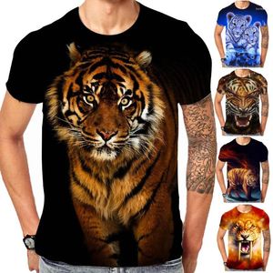 T-shirts pour hommes Mode Animal Tigre 3D Impression Chemise Dames Été Casual Manches Courtes T-Shirt Top Vêtements Pour Hommes