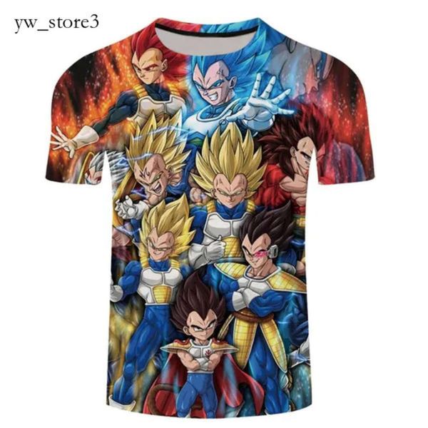 T-shirts masculins Mode Anime Goku 3D T-shirt imprimé Hommes Femmes Summer Casual Cartoon Colde Short Streetwear Streetwear Oversizer 5208