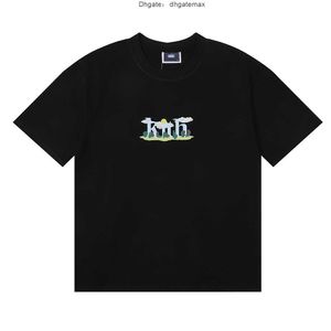 T-shirts pour hommes Marque de mode KITH lettre image imprimée ins T-shirt à manches courtes en coton décontracté pour hommes et femmes tendance américaine