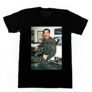 Mannen T-shirts Modemerk Tops Mannelijke T-shirt Mannen Dj Saddam Hoessein T-shirt Technics 1200 Irak Huis Edm Hip Hop katoen Tees267B