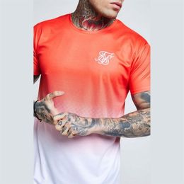T-shirts pour hommes Mode Casual Manches courtes Dégradé Siksilk T-shirt à col rond pour hommes Vêtements 2021 Marque T Shirt242S