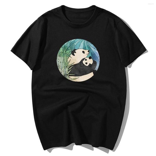 Hommes t-shirts mode Style chinois Panda mignon imprimé T-Shirt hommes marque chemise 2023 T-shirt décontracté T-shirts hauts t-shirts Cool T-Shirt