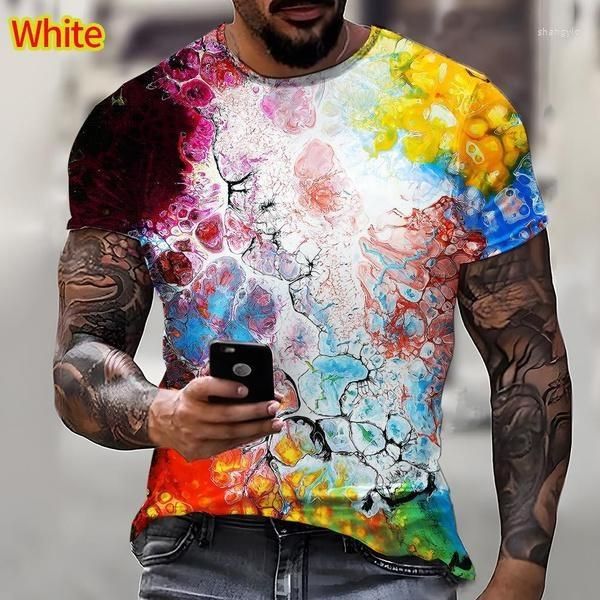 T-shirts pour hommes Fashion Chemise imprimée en 3D colorée T-shirt décontracté à manches courtes Cool