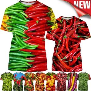 Heren t shirts mode creatieve peper groente 3D printing t-shirt harajuku mannen en vrouwen persoonlijkheid casual korte mouwen top