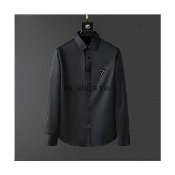 T-shirts pour hommes Créateurs de mode Chemises pour hommes T-shirts d'affaires Chemise à manches longues classique Badge de couleur unie Printemps Automne Décoration Blouse S / M / L / XL / 2XL / 3XL / 4XL 240301