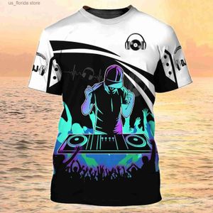 T-shirts pour hommes Mode DJ Chemise Hommes T-shirts 3D Imprimer Coton Disco Court Slve Ts Vêtements Pour Hommes Tops O Cou Cool Punk Strtwear Y240315
