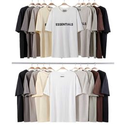 Camisetas masculinas Moda ESS Designer ess Moda de verão masculina T-shirt de silicone letras impressão tridimensional manga curta grande algodão puro casal metade