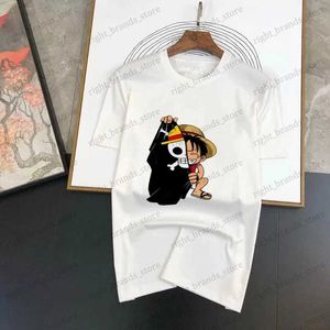 Homens camisetas Moda engraçado algodão camiseta anime japonês uma peça impressa homens t-shirt hip hop roupas camiseta camiseta manga curta top tee t240122